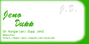 jeno dupp business card