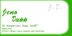 jeno dupp business card